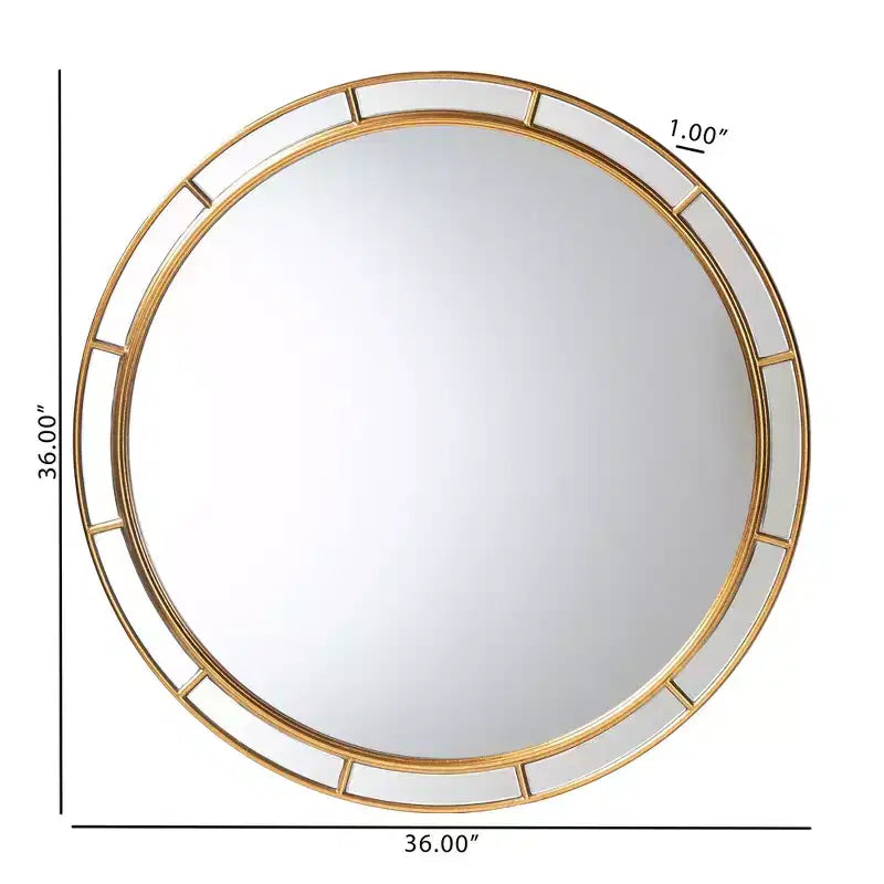 Baxton Studio Ulvi Antique Goldleaf Round Accent Mirror
