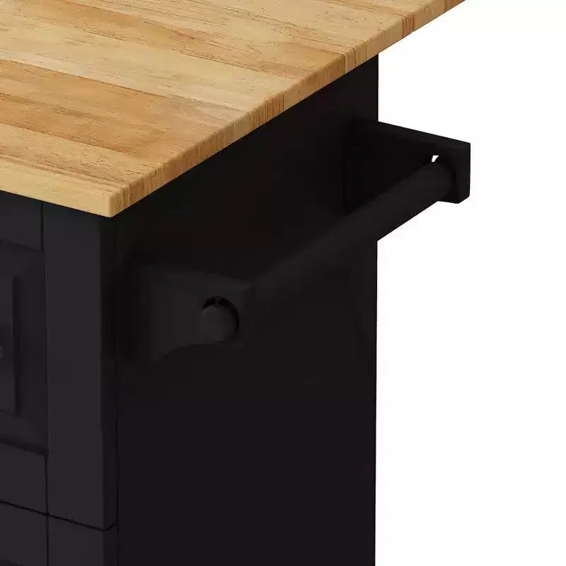 Kitchen Island on Wheels, Kitchen Island Cart w/Lockable Casters, 3 Large Drawers, 2-Door Cabinet, Towel Handle, Adjustable Shelves & Spacious Top