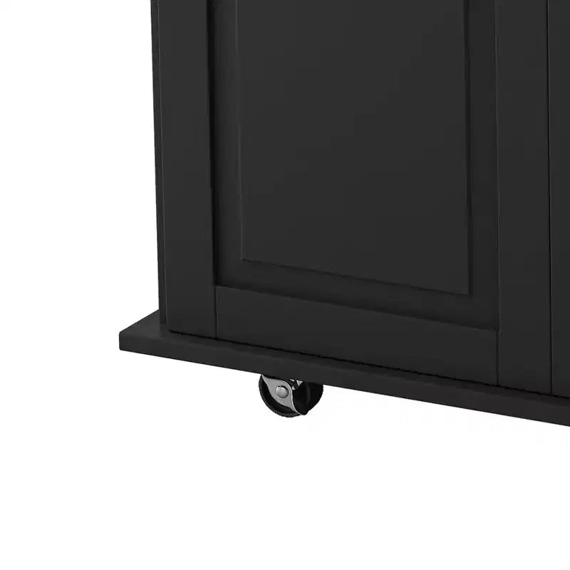 Kitchen Island on Wheels, Kitchen Island Cart w/Lockable Casters, 3 Large Drawers, 2-Door Cabinet, Towel Handle, Adjustable Shelves & Spacious Top