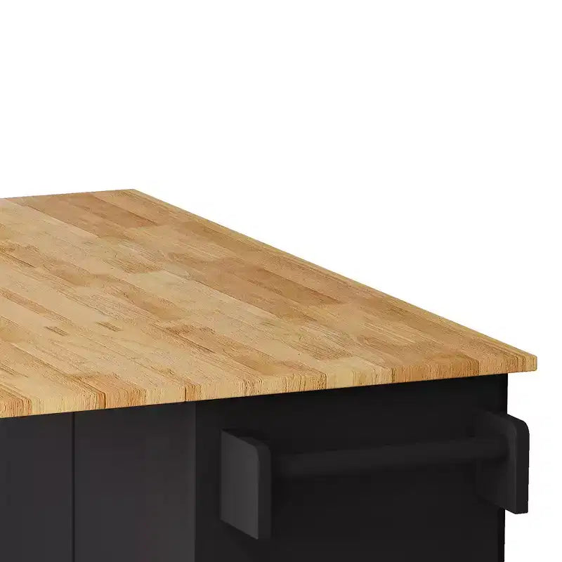 Kitchen Island on Wheels, Kitchen Island Cart w/Lockable Casters, 3 Large Drawers, 2-Door Cabinet, Towel Handle, Adjustable Shelves & Spacious Top