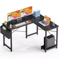 JIONJOY 50 Wide Reversible L-Shape Desk with Storage Bag | Black