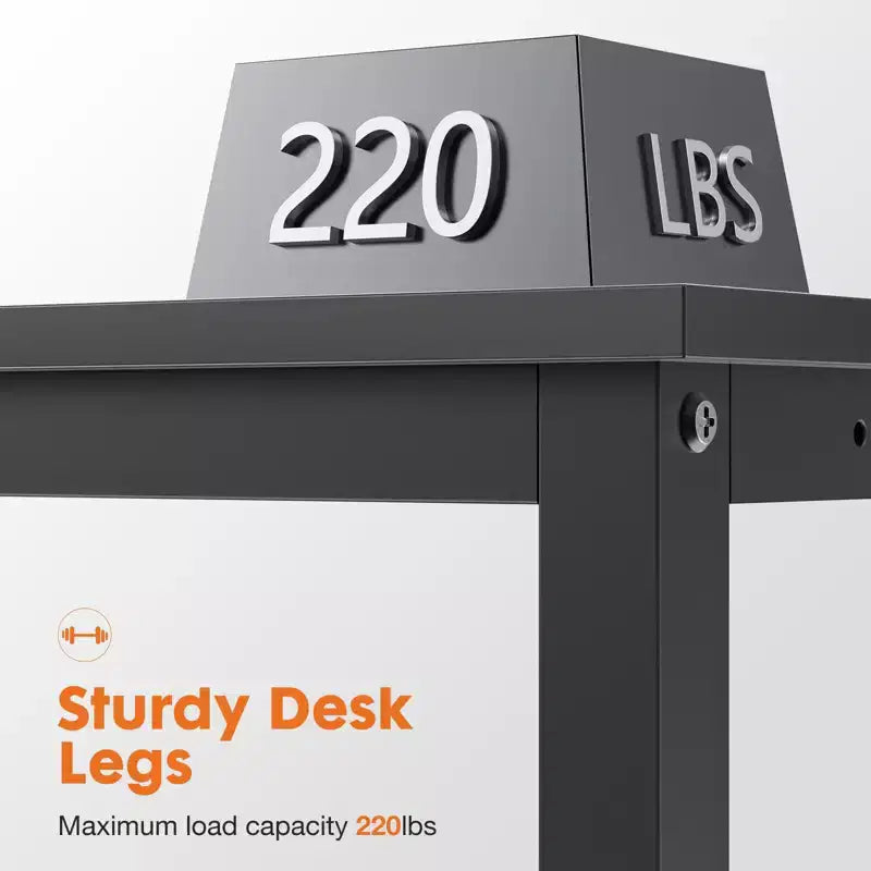 Bureau réversible en L de 127 cm de large avec sac de rangement | Noir
