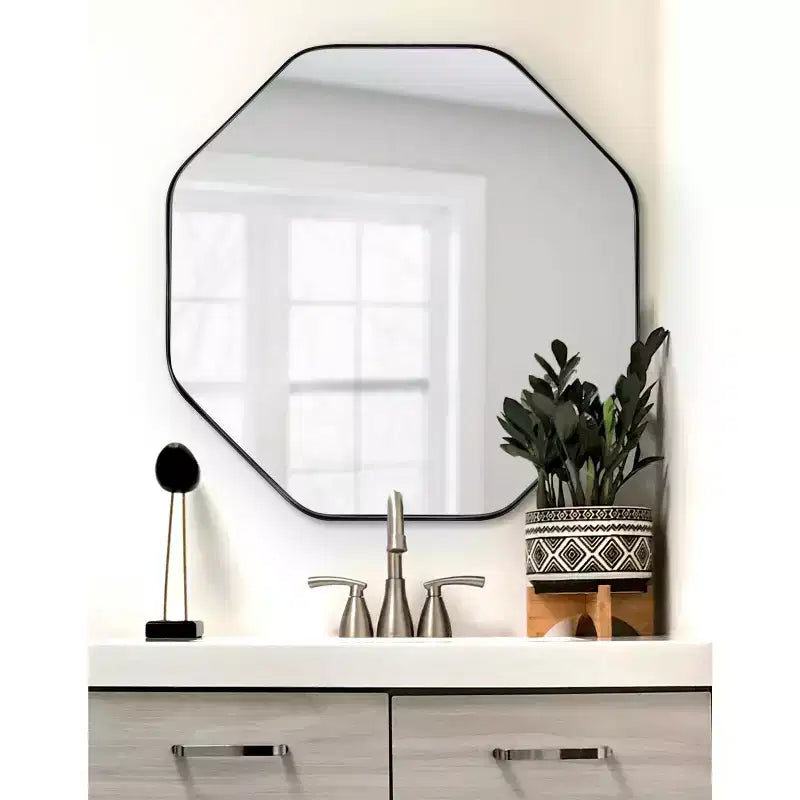 24 x 24 Rollo Octagon Framed Decorative Wall Mirror - Kate & Laurel All Things Decor