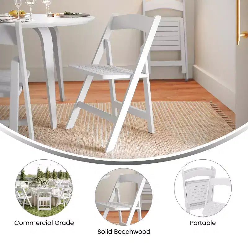 Flash Furniture Holden Commercial Grade Solid Wood Folding Dining Chair
