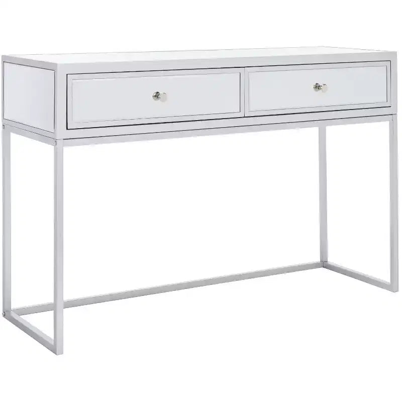 Aster 2 Drawer Mirrored Desk - DSK9701 - Silver/Mirror - Safavieh