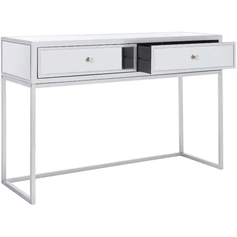 Aster 2 Drawer Mirrored Desk - DSK9701 - Silver/Mirror - Safavieh