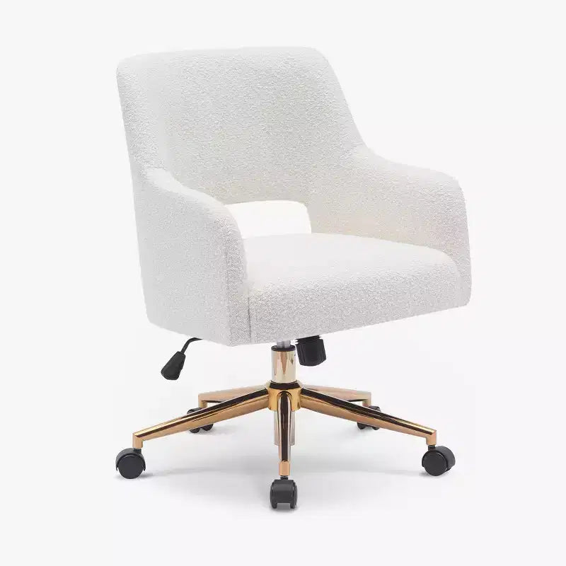 WestinTrends Genevieve Mid-Century Modern Swivel Office Chair With Wheels