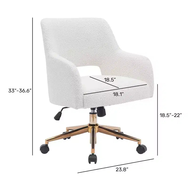 Chaise de bureau pivotante Genevieve mi-siècle moderne avec roulettes