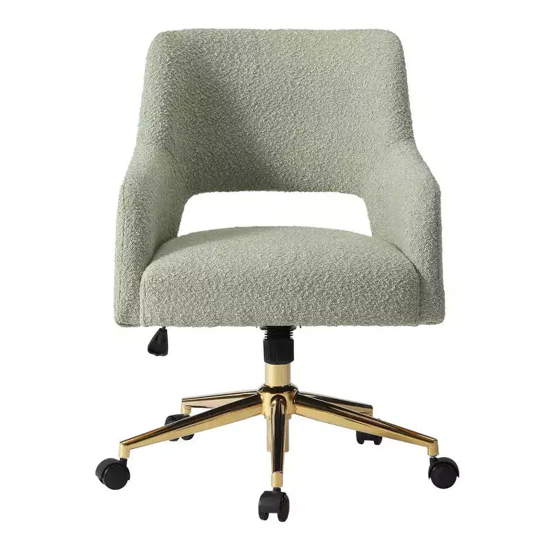 Chaise de bureau pivotante Genevieve mi-siècle moderne avec roulettes