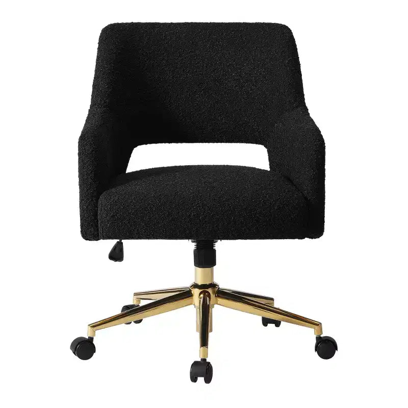 Chaise de bureau pivotante Genevieve mi-siècle moderne avec roulettes