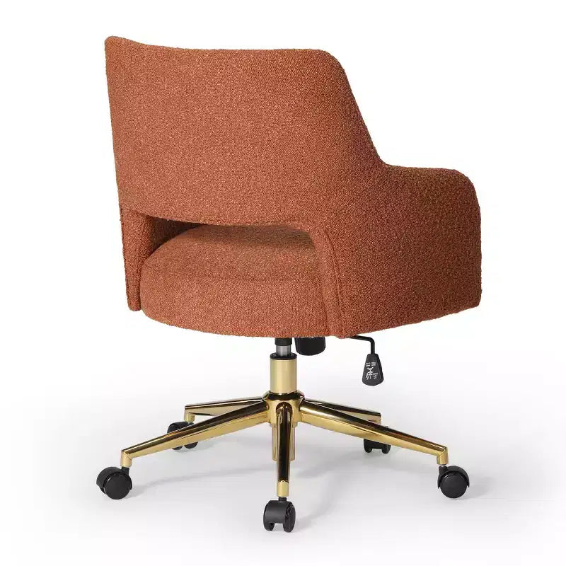Chaise de bureau pivotante Genevieve mi-siècle moderne avec roulettes