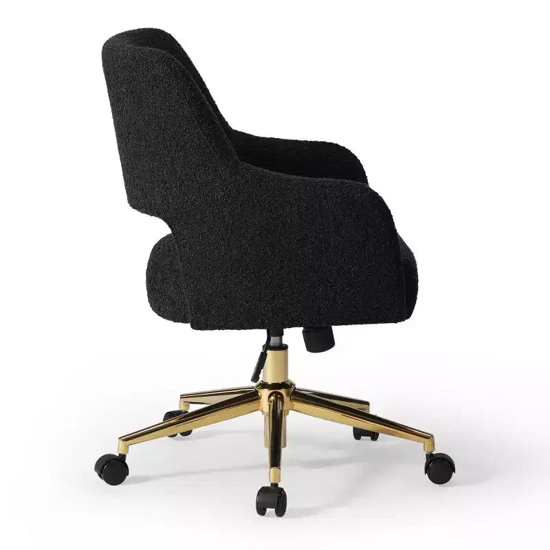 Chaise de bureau pivotante Genevieve mi-siècle moderne avec roulettes