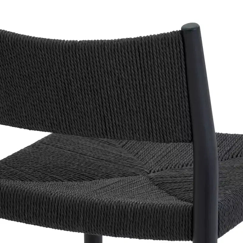 Armen Living Erie Woven Paper Cord and Wood Counter Height Barstool