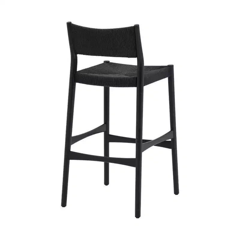 Armen Living Erie Woven Paper Cord and Wood Counter Height Barstool