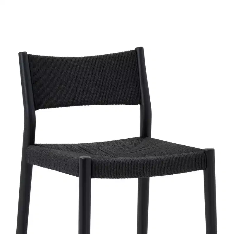 Armen Living Erie Woven Paper Cord and Wood Counter Height Barstool