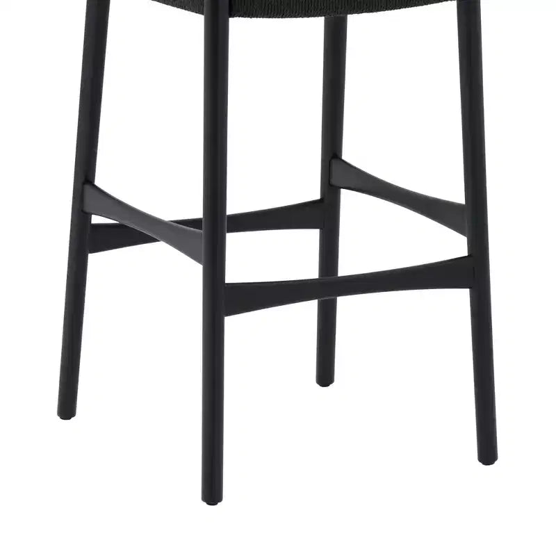 Armen Living Erie Woven Paper Cord and Wood Counter Height Barstool