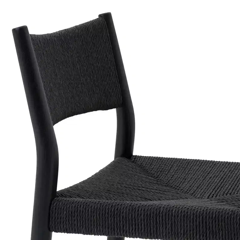 Armen Living Erie Woven Paper Cord and Wood Counter Height Barstool