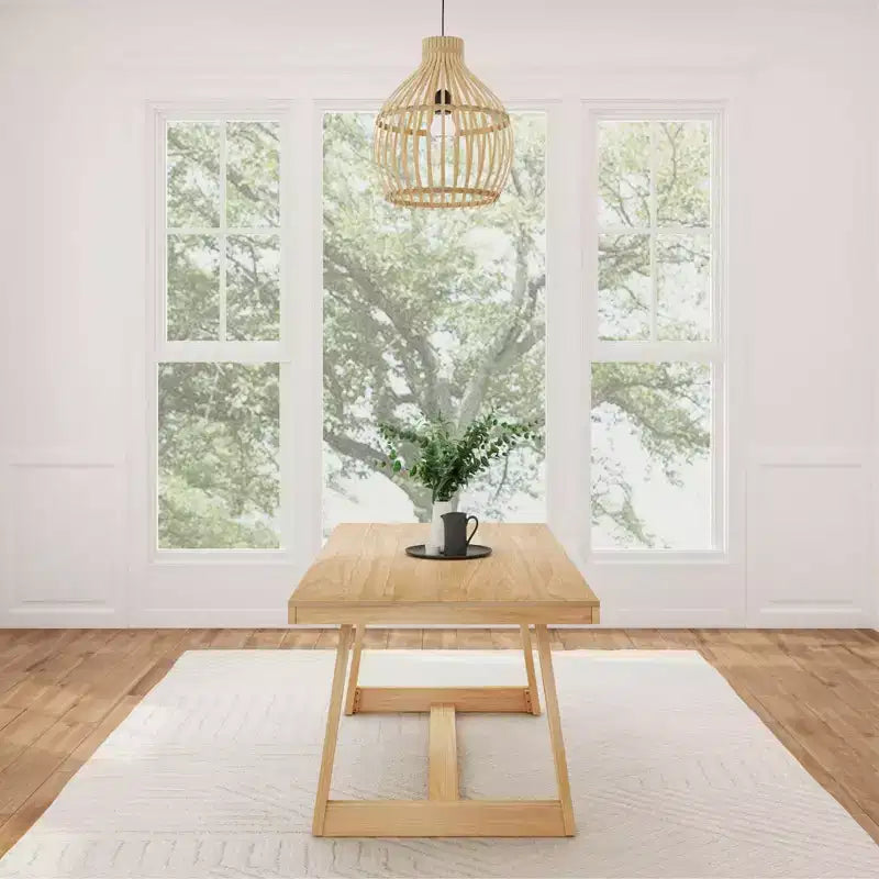 Plank+Beam 72 Dining Table for 6, Solid Wood Classic Farmhouse Style Kitchen Table