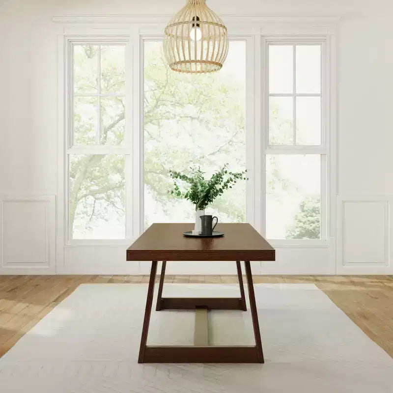 Plank+Beam 72 Dining Table for 6, Solid Wood Classic Farmhouse Style Kitchen Table