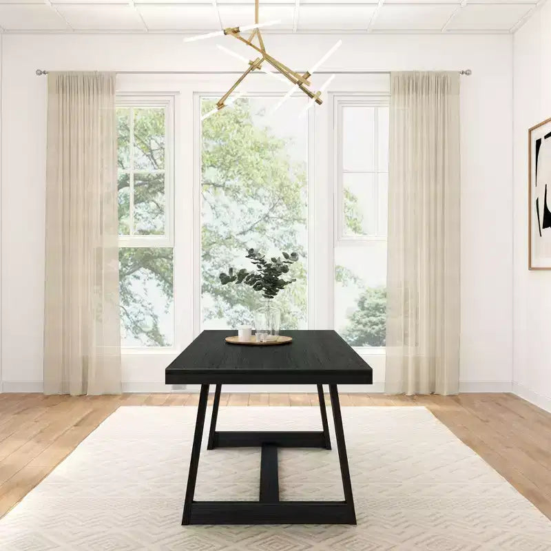 Plank+Beam 72 Dining Table for 6, Solid Wood Classic Farmhouse Style Kitchen Table