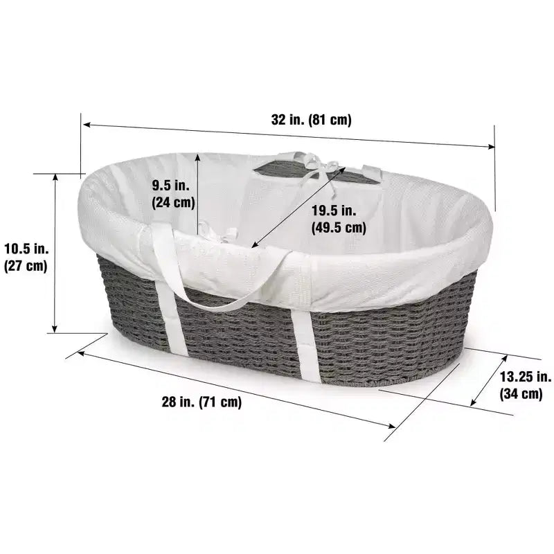 Badger Basket Wicker-Look Woven Baby Moses Changing Basket