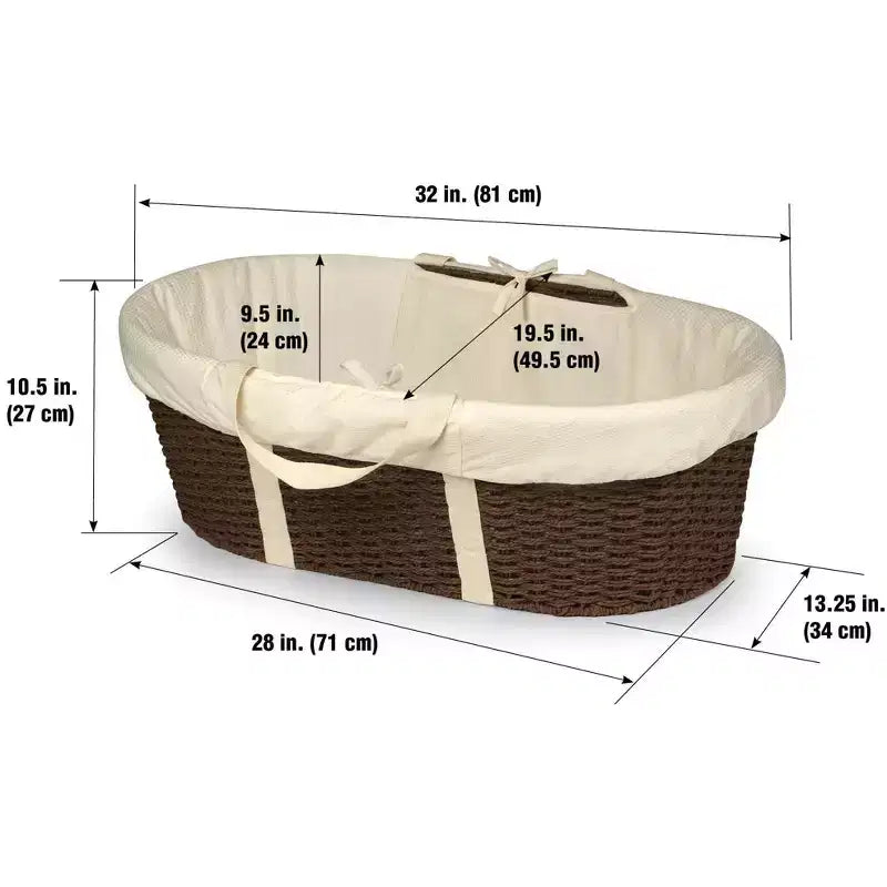 Badger Basket Wicker-Look Woven Baby Moses Changing Basket