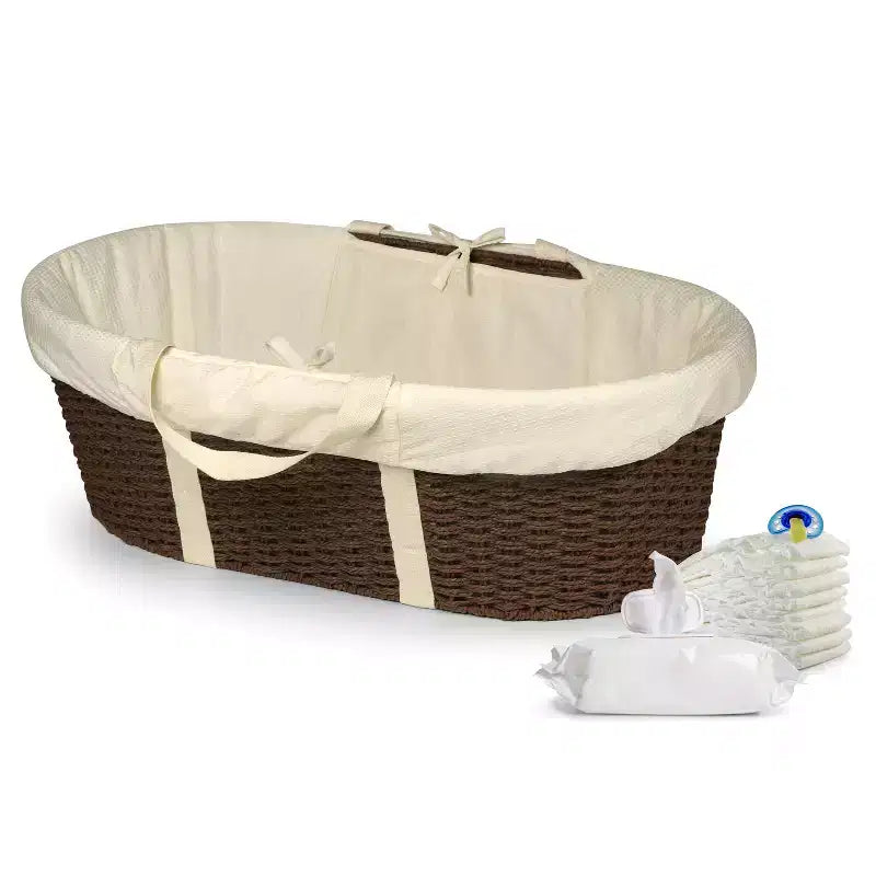 Badger Basket Wicker-Look Woven Baby Moses Changing Basket