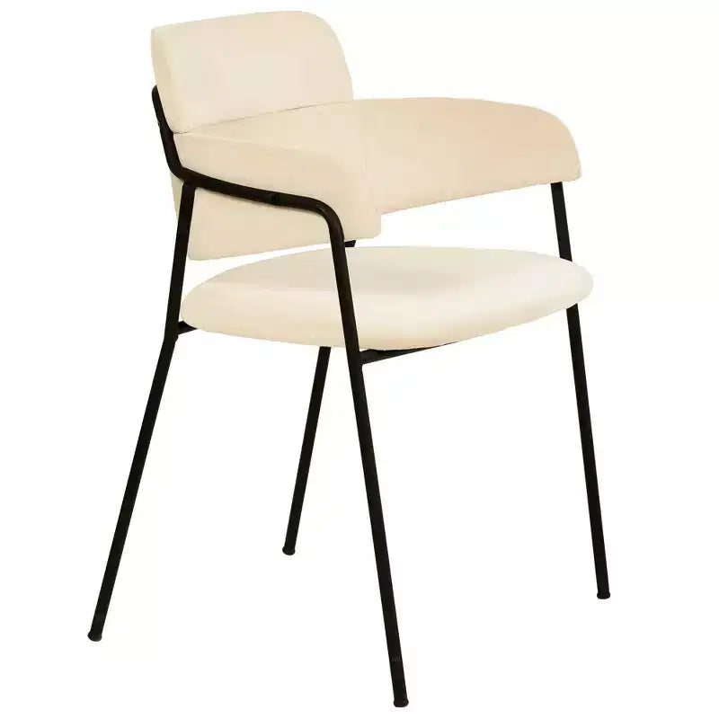 LeisureMod Axis Upholstered Dining Chair - Modern Accent Seating with Durable Powder-Coated Stainless Steel Legs for Kitchen, Dining, Office & Lounge.