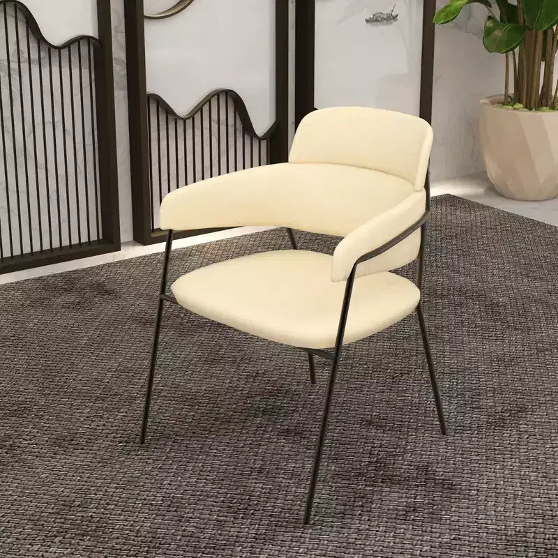 Chaise de salle à manger rembourrée Axis – Siège d'appoint moderne avec pieds en acier inoxydable thermolaqué durable pour cuisine, salle à manger, bureau et salon.