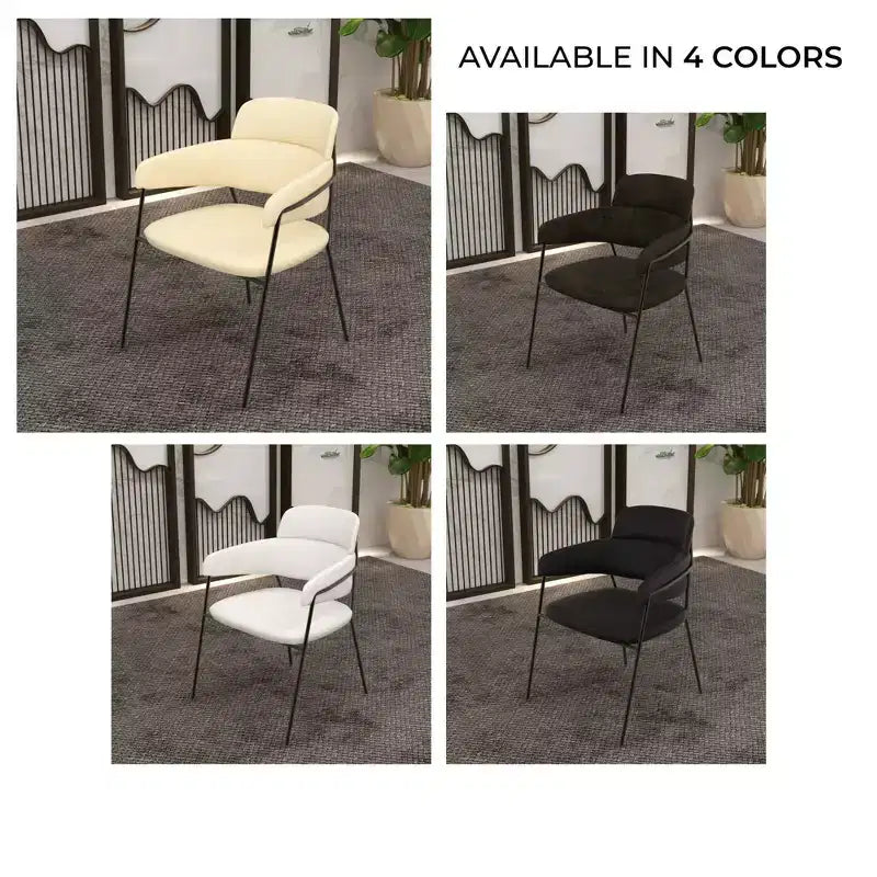 Chaise de salle à manger rembourrée Axis – Siège d'appoint moderne avec pieds en acier inoxydable thermolaqué durable pour cuisine, salle à manger, bureau et salon.