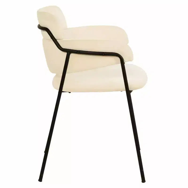 Chaise de salle à manger rembourrée Axis – Siège d'appoint moderne avec pieds en acier inoxydable thermolaqué durable pour cuisine, salle à manger, bureau et salon.