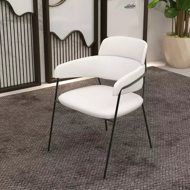 Chaise de salle à manger rembourrée Axis – Siège d'appoint moderne avec pieds en acier inoxydable thermolaqué durable pour cuisine, salle à manger, bureau et salon.