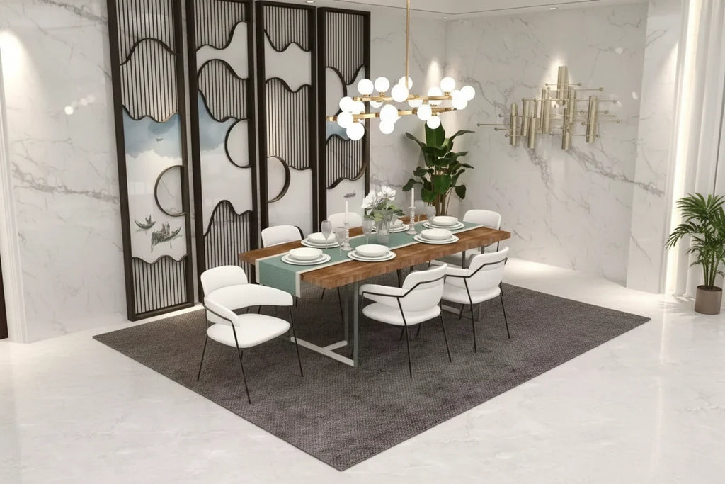 Chaise de salle à manger rembourrée Axis – Siège d'appoint moderne avec pieds en acier inoxydable thermolaqué durable pour cuisine, salle à manger, bureau et salon.