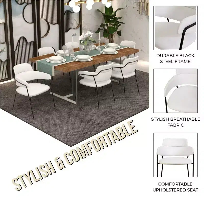 Chaise de salle à manger rembourrée Axis – Siège d'appoint moderne avec pieds en acier inoxydable thermolaqué durable pour cuisine, salle à manger, bureau et salon.