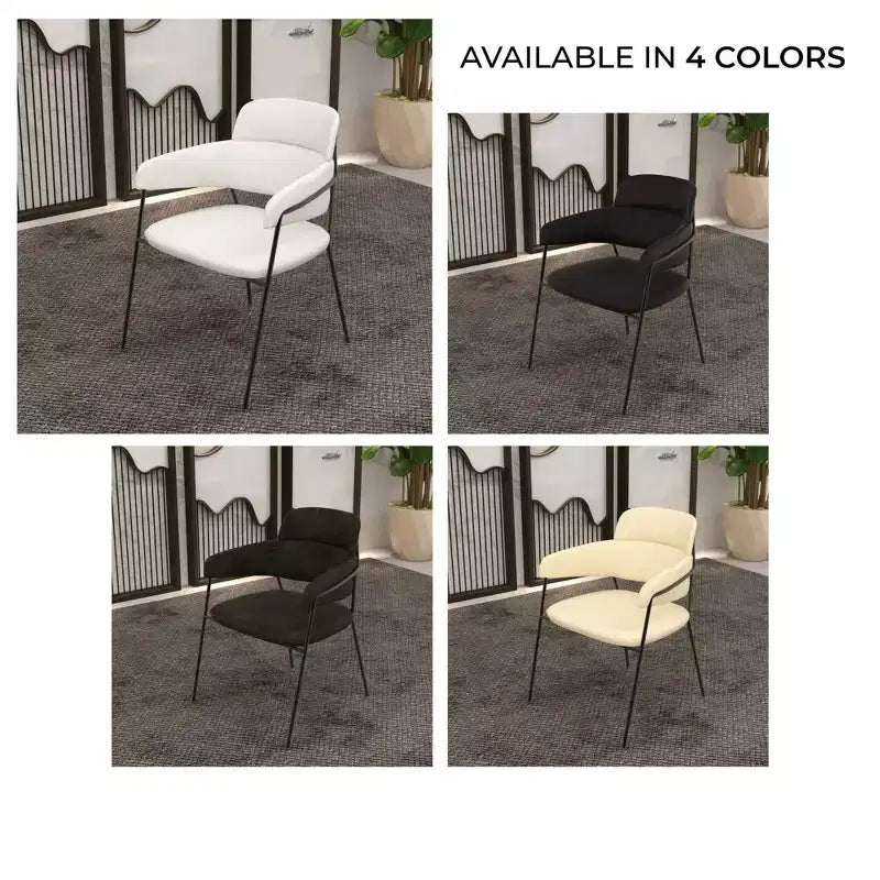 Chaise de salle à manger rembourrée Axis – Siège d'appoint moderne avec pieds en acier inoxydable thermolaqué durable pour cuisine, salle à manger, bureau et salon.