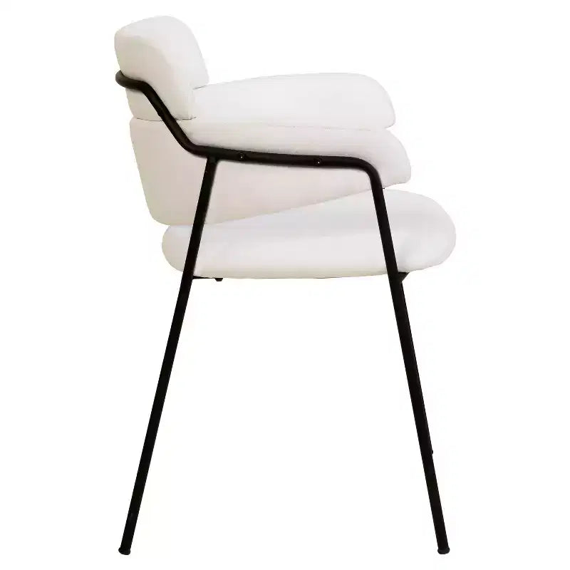 Chaise de salle à manger rembourrée Axis – Siège d'appoint moderne avec pieds en acier inoxydable thermolaqué durable pour cuisine, salle à manger, bureau et salon.