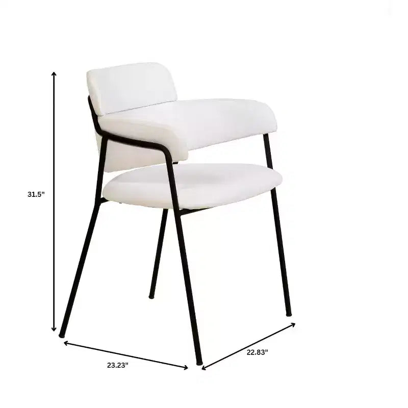 Chaise de salle à manger rembourrée Axis – Siège d'appoint moderne avec pieds en acier inoxydable thermolaqué durable pour cuisine, salle à manger, bureau et salon.