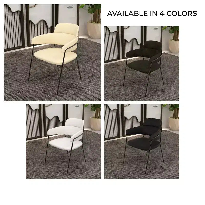 Chaise de salle à manger rembourrée Axis – Siège d'appoint moderne avec pieds en acier inoxydable thermolaqué durable pour cuisine, salle à manger, bureau et salon.