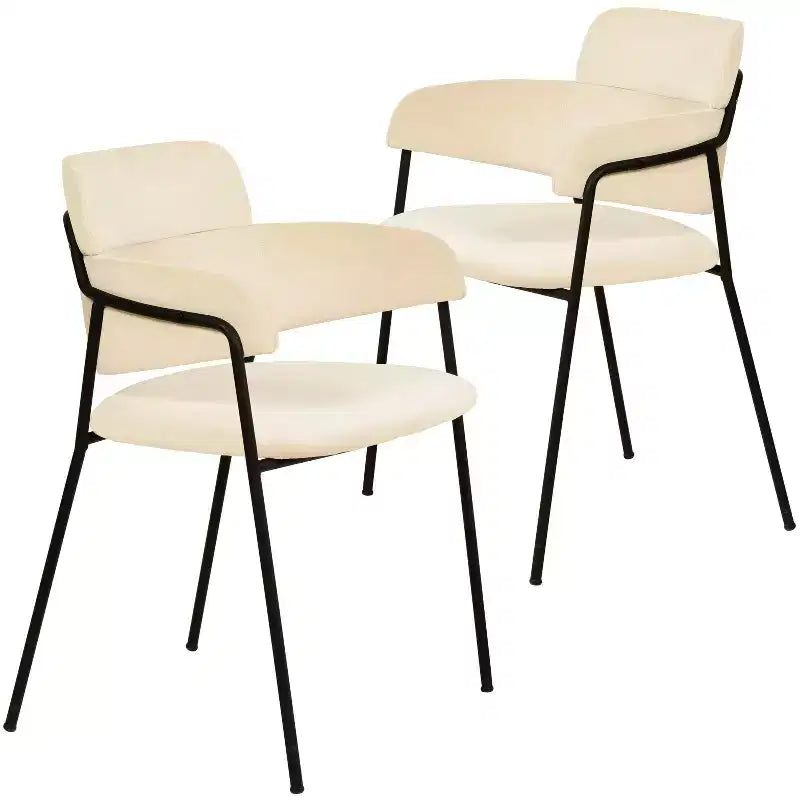 Chaise de salle à manger rembourrée Axis – Siège d'appoint moderne avec pieds en acier inoxydable thermolaqué durable pour cuisine, salle à manger, bureau et salon.