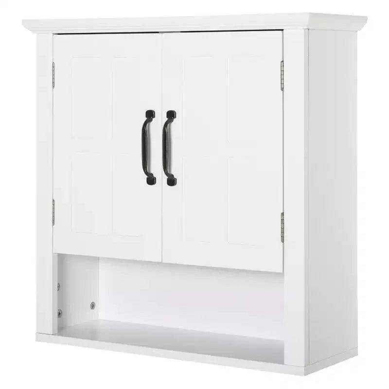 HOMCOM 3-Tier Medicine Cabinet, Bathroom Wall Cabinet with Adjustable Shelf and 2 Doors for Hallway, Living Room, White