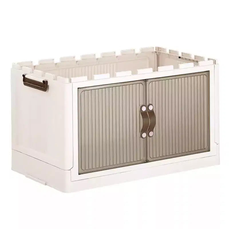 VECELO 38/50/62 Foldable Storage Bins Plastic Toy Lockers/Clothes Stackable Organizer With Lockable Wheels, White