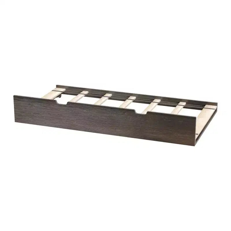 Plank+Beam Twin-Size Trundle Bed with 7 Pcs Slat Roll and Rubber Castors