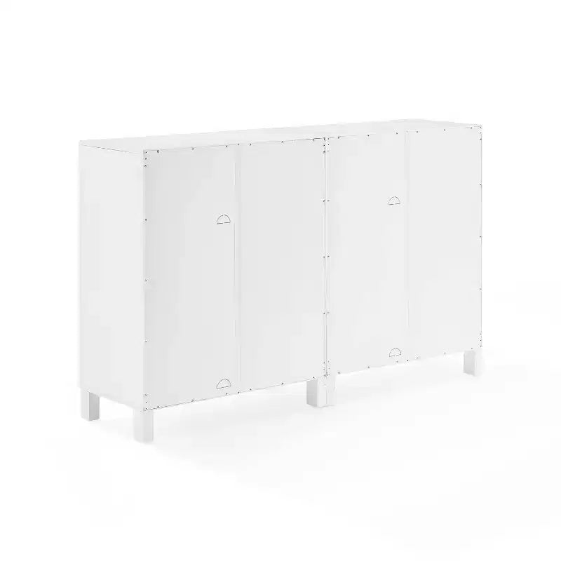 Crosley 60 Cassai 2pc Media Sideboard Cabinet: Glass Doors, Adjustable Shelves, Cable Management