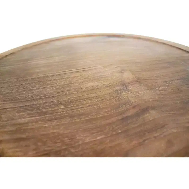 Nordic Teak Natural C Shaped Side Table - Beige