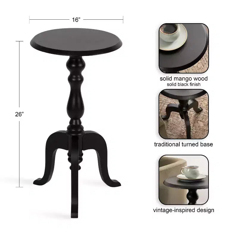 Kate and Laurel Tourneaux Wood Side Table