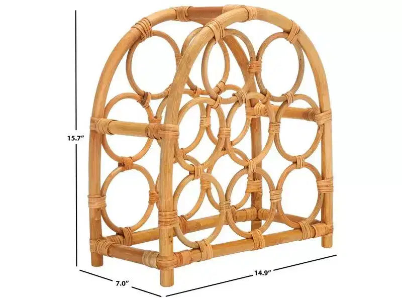 Wilda Rattan Bottle Rack - STG1801 - Natural - Safavieh