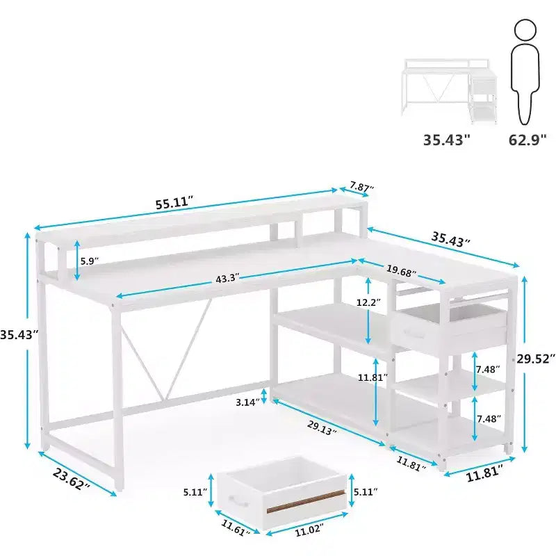 Lantine L Corner Computer Desk