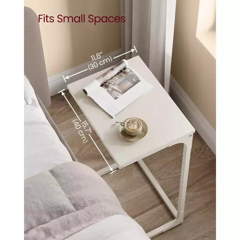 VASAGLE C-Shaped End Table Side Table Couch Table Small TV Tray Table for Living Room Bedroom