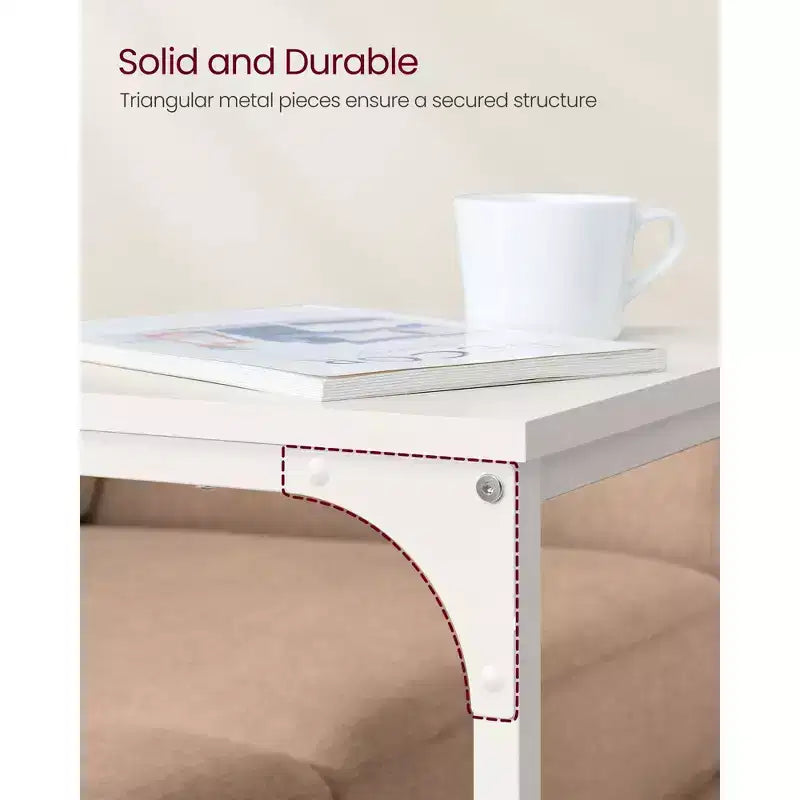 VASAGLE C-Shaped End Table Side Table Couch Table Small TV Tray Table for Living Room Bedroom