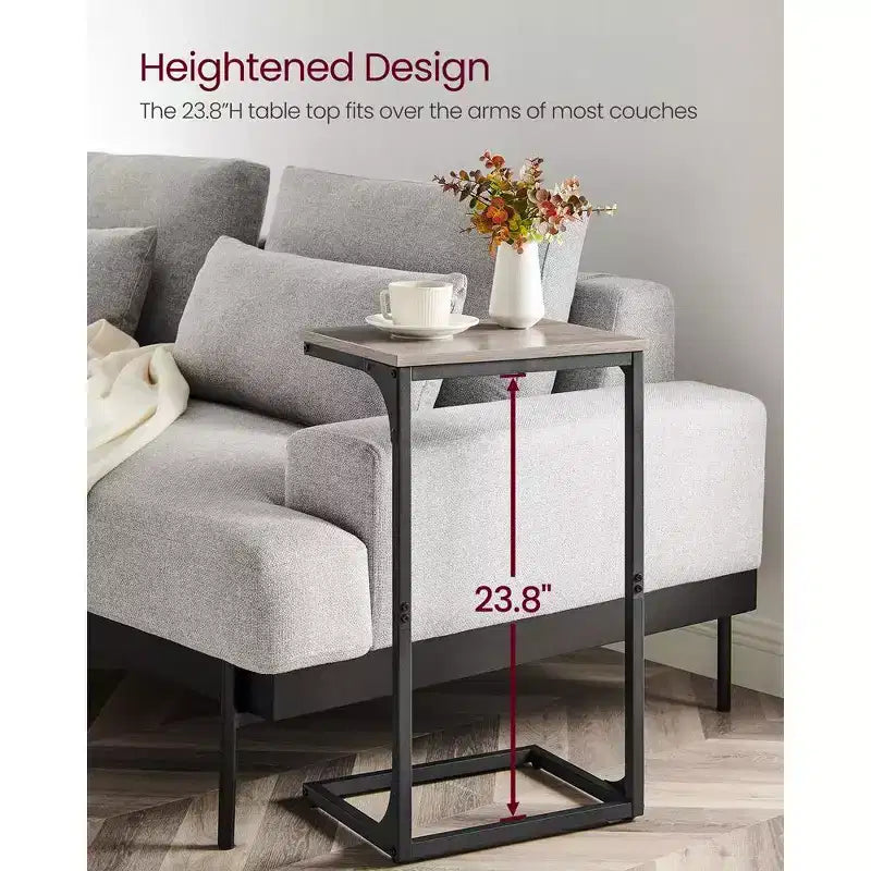 VASAGLE C-Shaped End Table Side Table Couch Table Small TV Tray Table for Living Room Bedroom